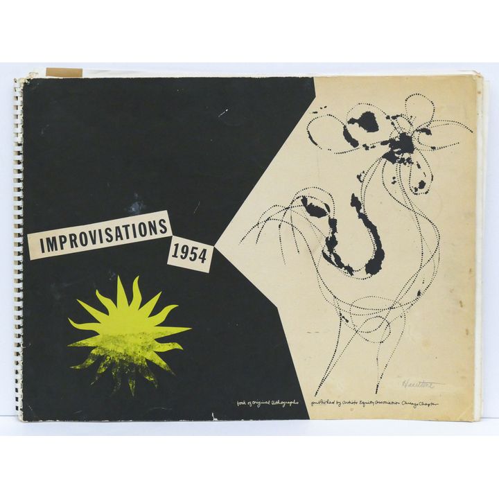 Improvisations 1954 Book of Art Lithographs 19''x25''.