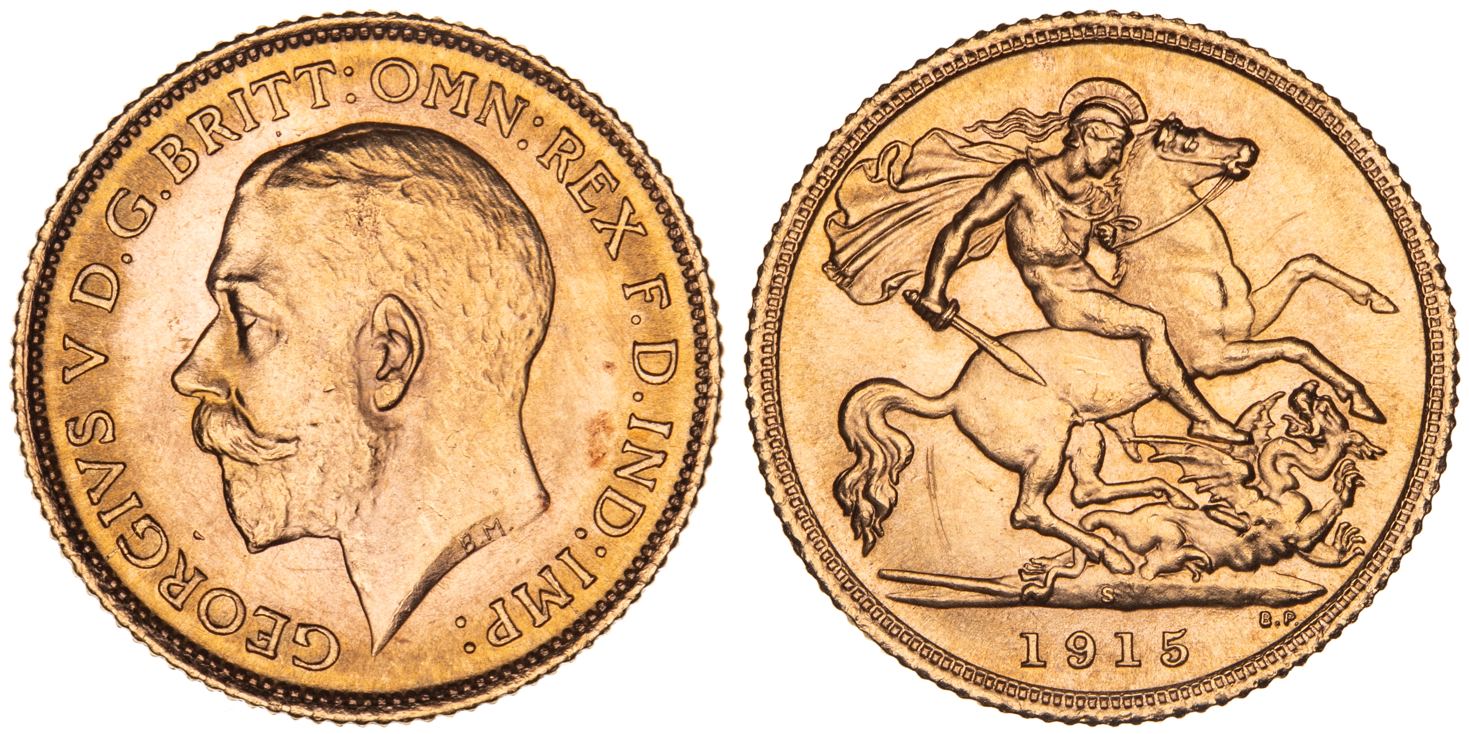 George V, Half Sovereign, 1915-S, CHU