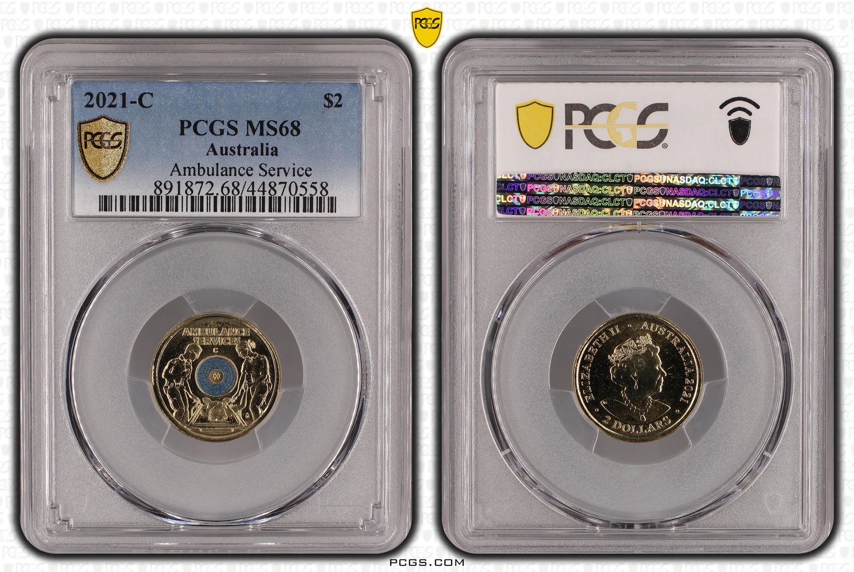 486 · Ambulance Service - Colorized, Two Dollar, 2021-C, PCGS MS68