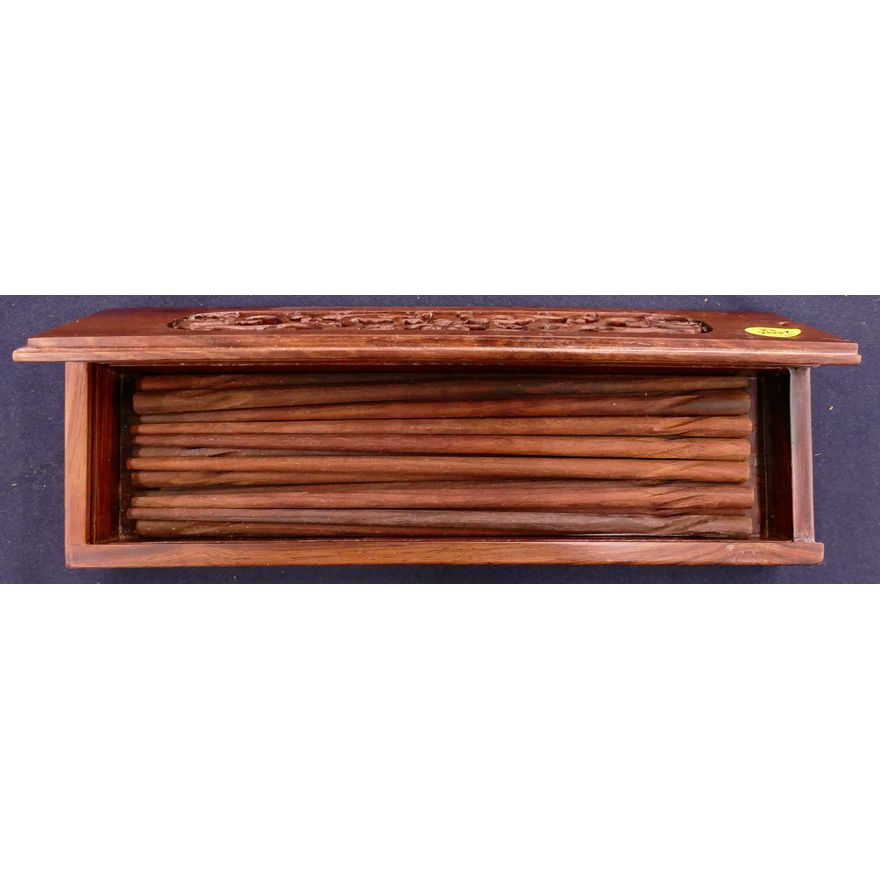 Chinese Rosewood Chopstick Set in Case- 11''