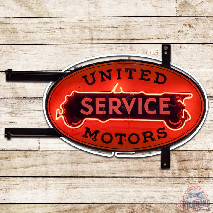 United Motors Service 36" DS Porcelain Neon Sign