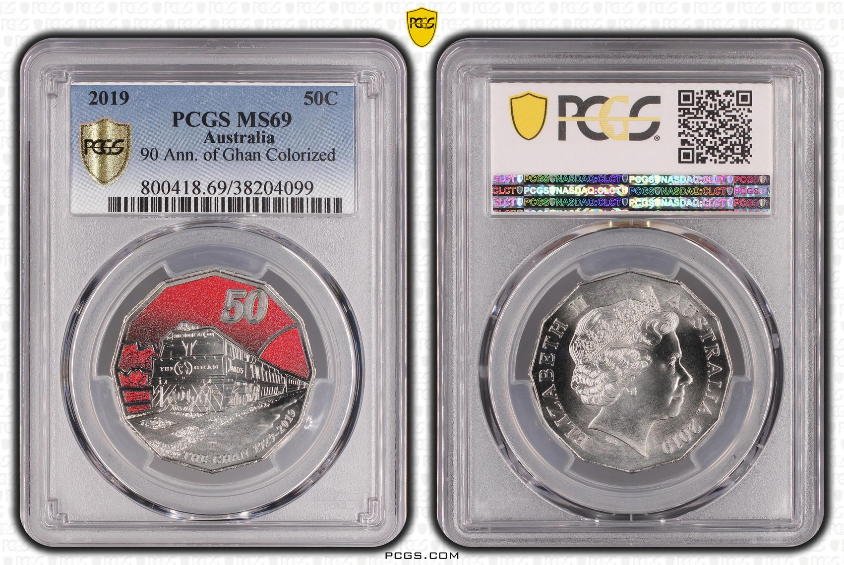 2019 Australia Fifty Cent, 50c 90 Ann. of Ghan Colorized PCGS - MS69 -099