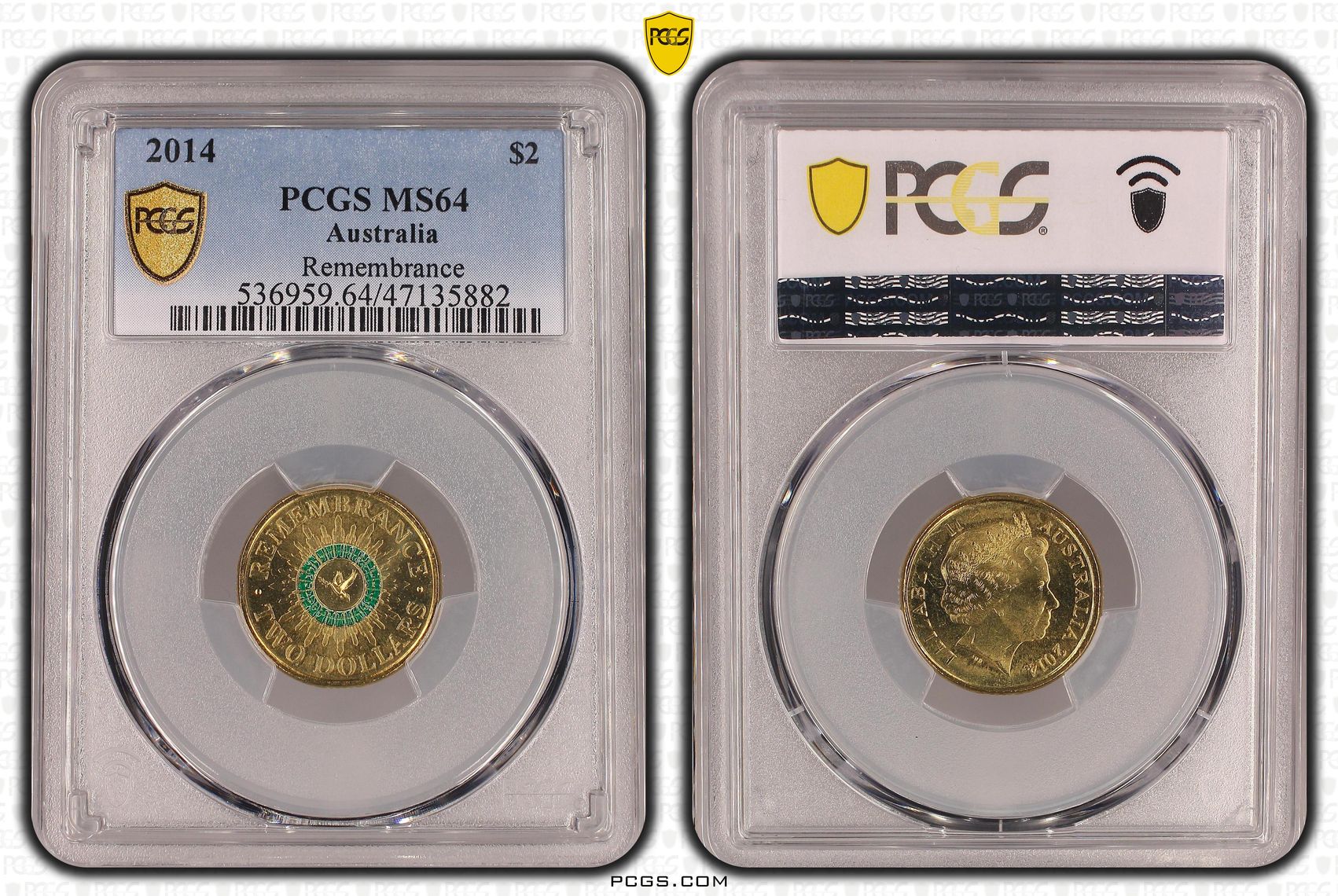 Remembrance - Colorized , Two Dollar, 2014, PCGS MS64