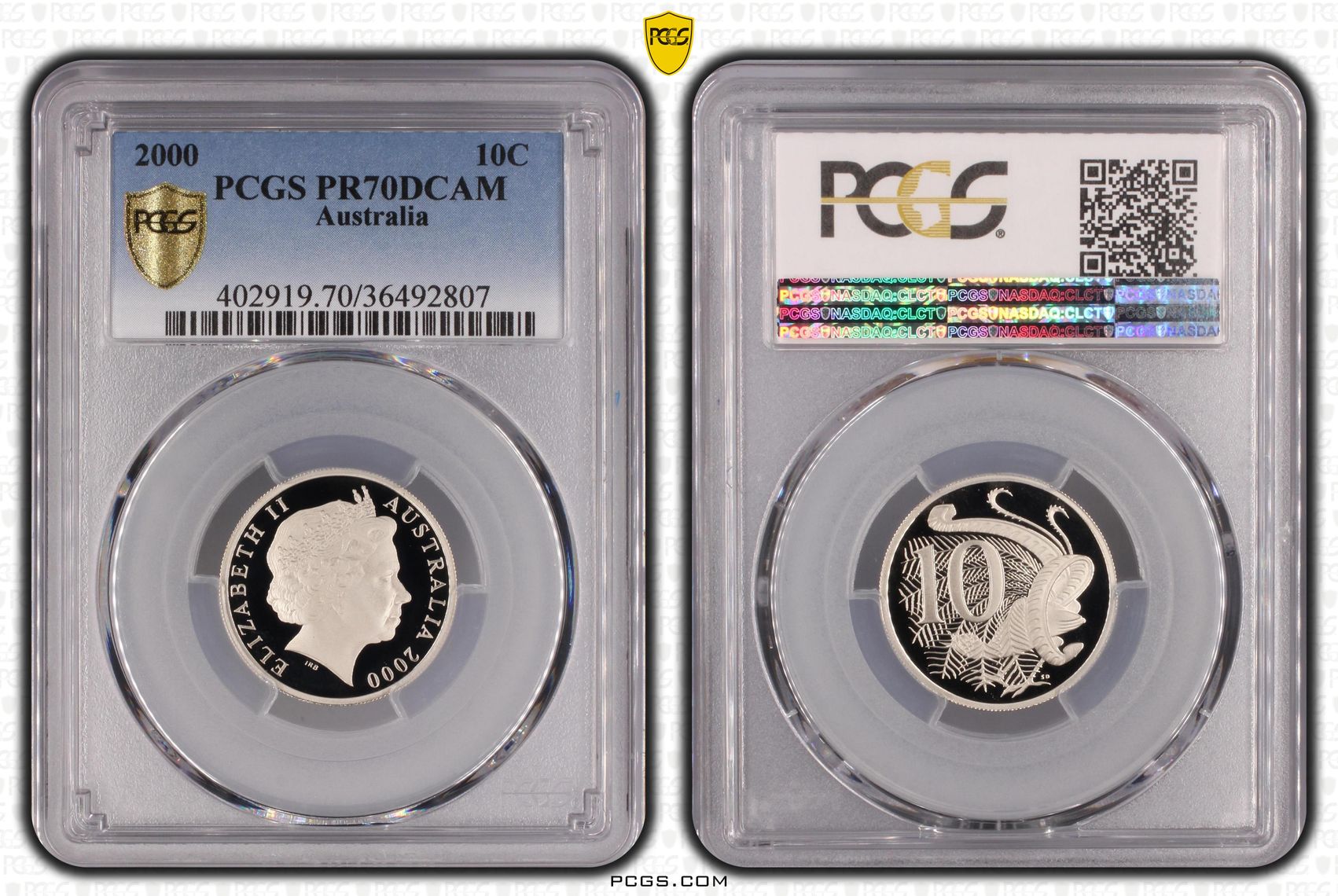 136 · 2000 Australia Ten Cent, 10c PCGS - PR70DCAM POP 55/0 -807