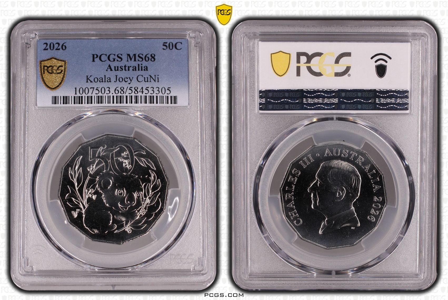 412 · Koala Joey CuNi, Fifty Cent, 2026, PCGS MS68