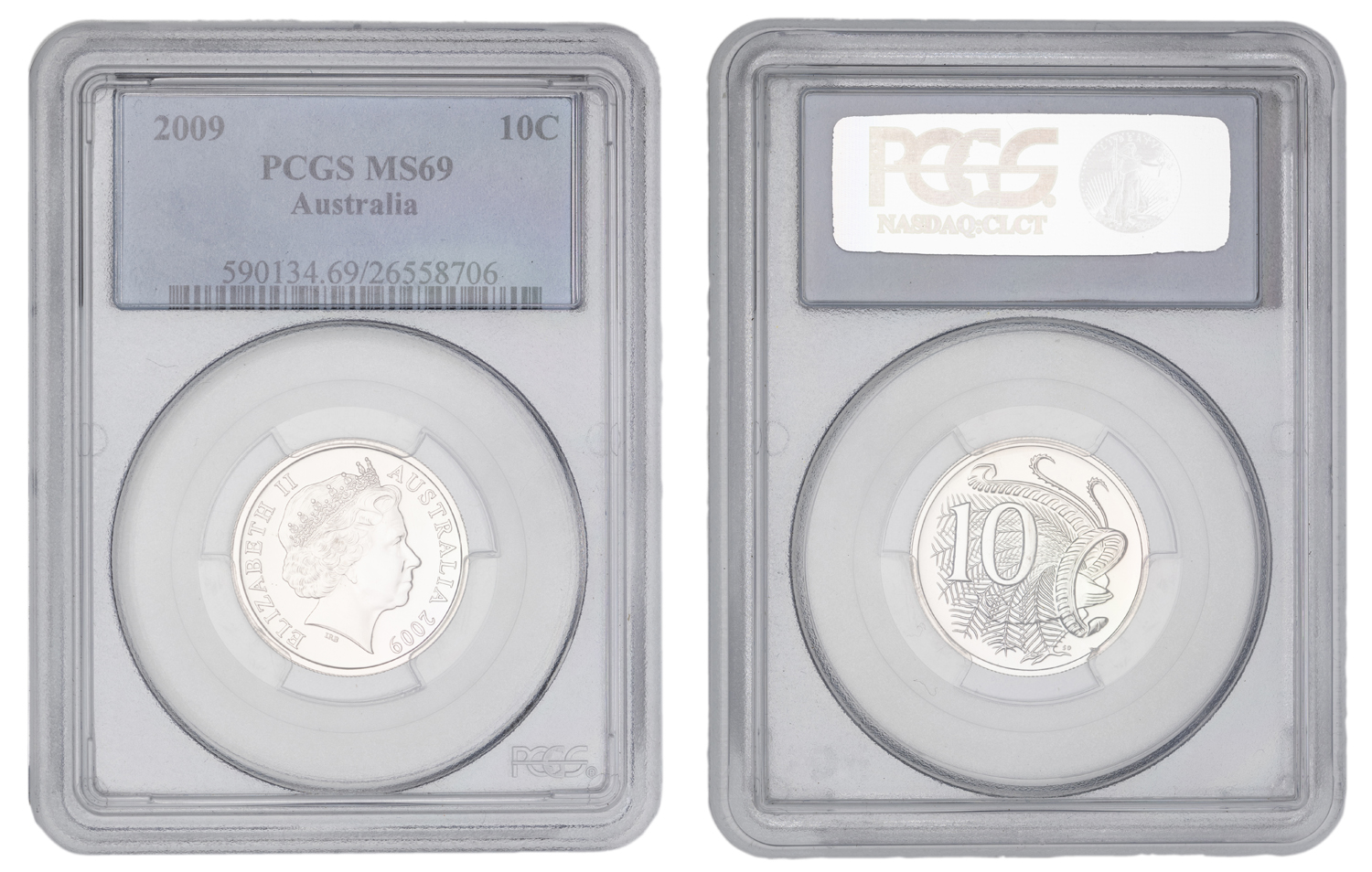 Elizabeth II, Ten Cent, 2009, PCGS MS69