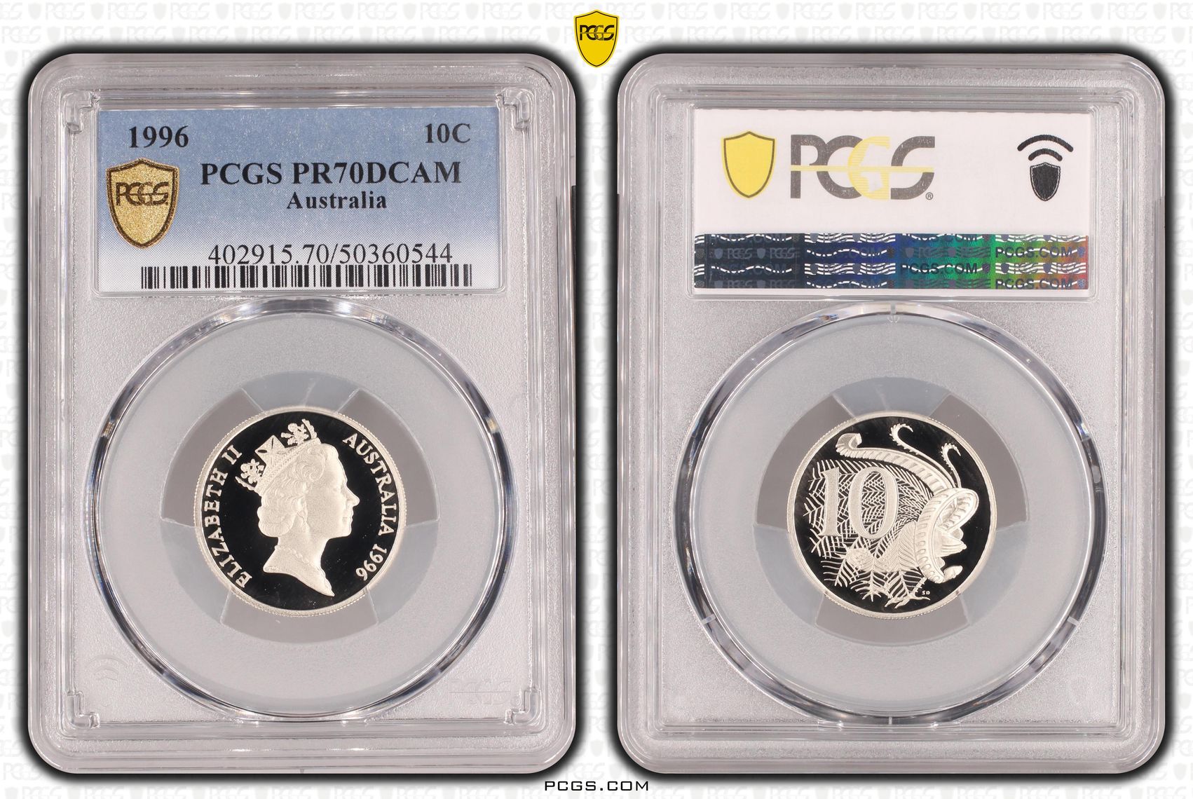 Ten Cent, 1996, Pcgs Pr70dcam