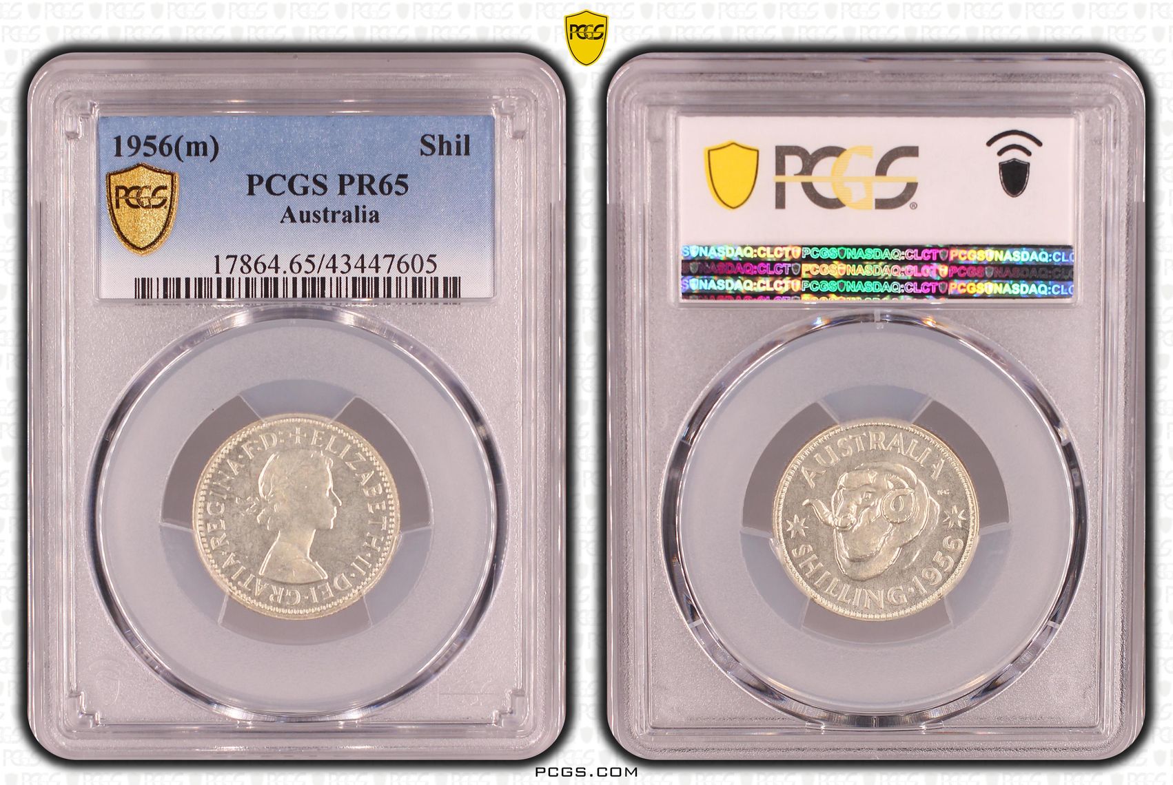 Elizabeth II, Shilling, 1956(m), PCGS PR65