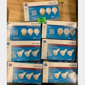 6X GE SOFT WHITE LIGHT BULB 3 PACK & CRYSTAL CLEAR BULBS 3 PACK