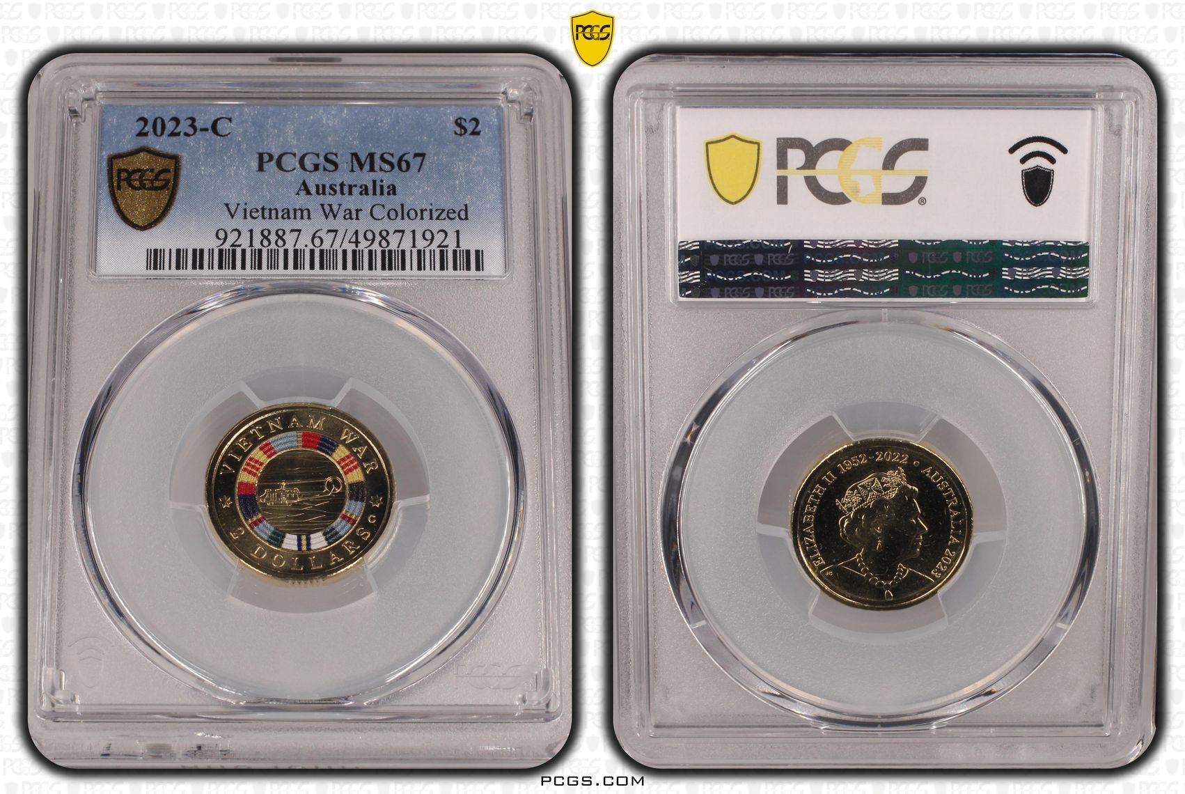 Vietnam War Colourised, Two Dollar, 2023-C, PCGS MS67