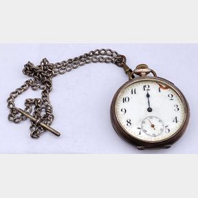Swiss Collectors Antique Pocketwatch with chain - Non-Runner - 50693/289