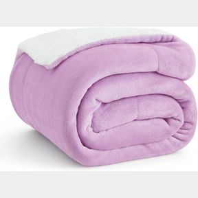 BEDSURE SHERPA FLEECE THROW BLANKET FOR COUCH - THICK AND WARM, SOFT FUZZY PLUSH THROW BLANKET FOR WINTER, LILAC, 50X60 INCHES