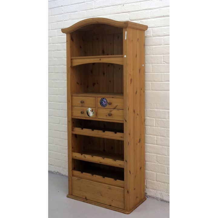 PINE WINE RACK CABINET