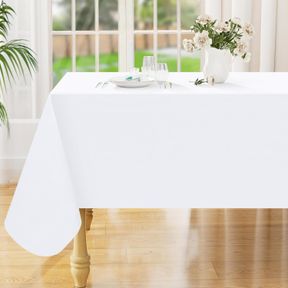 52" X 70" SMIRY RECTANGLE TABLE CLOTH 52X70 INCH, WATERPROOF WIPEABLE VINYL TABLECLOTHS PROTECTOR, OIL SPILL PROOF PLASTIC TABLE C