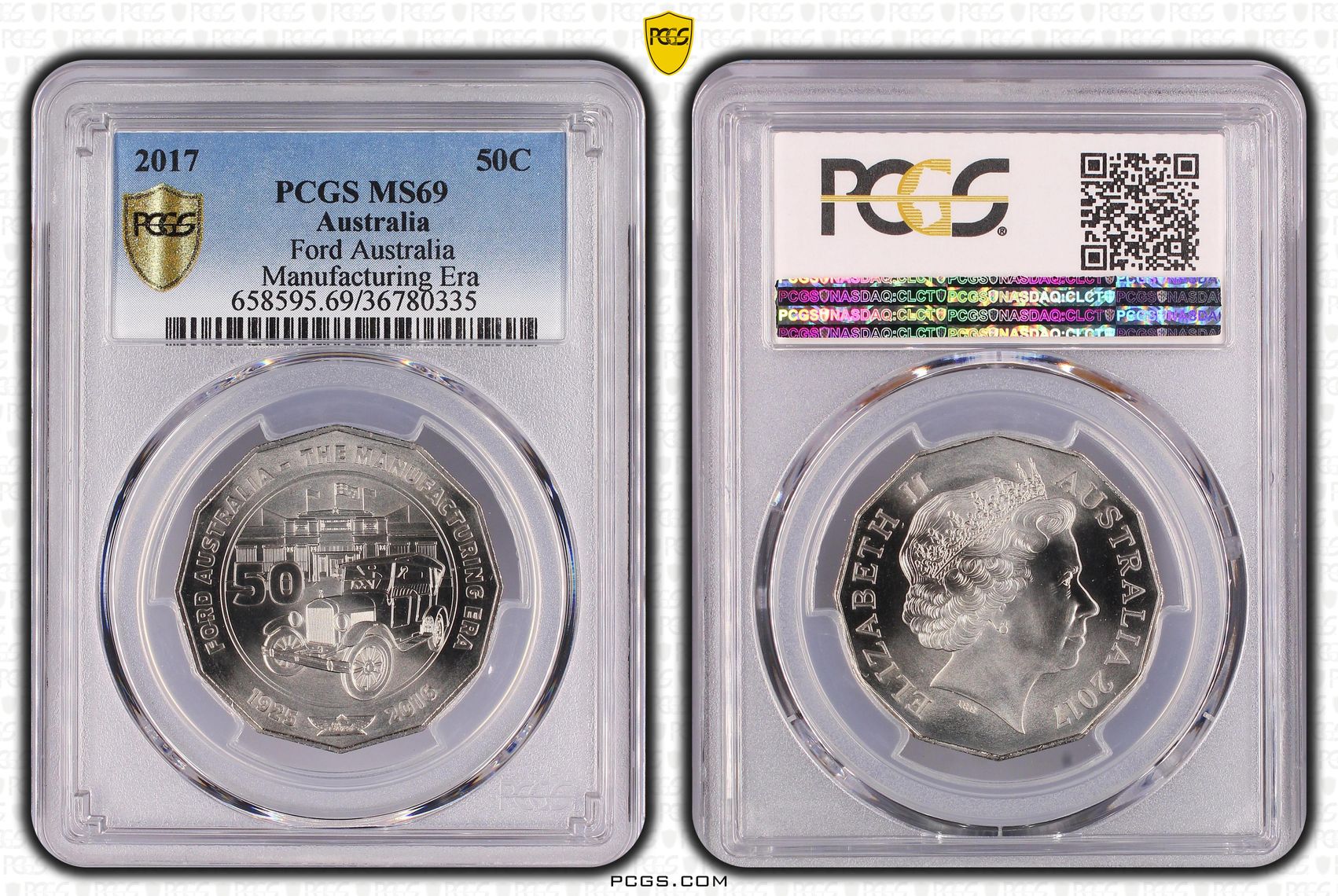 2017 Australia Fifty Cent, 50c Ford Australia - Manufacturing Era PCGS - MS69 -335