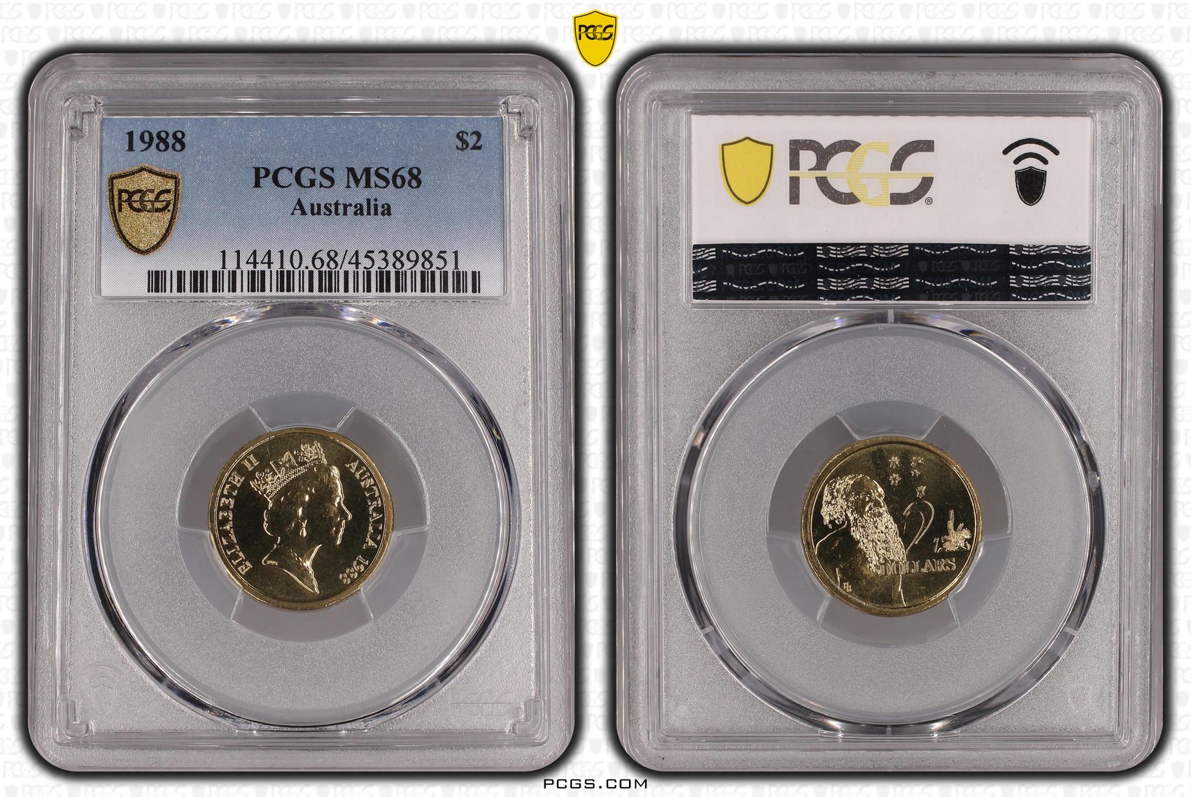 1988 Australia Two Dollar, $2 PCGS - MS68 -851
