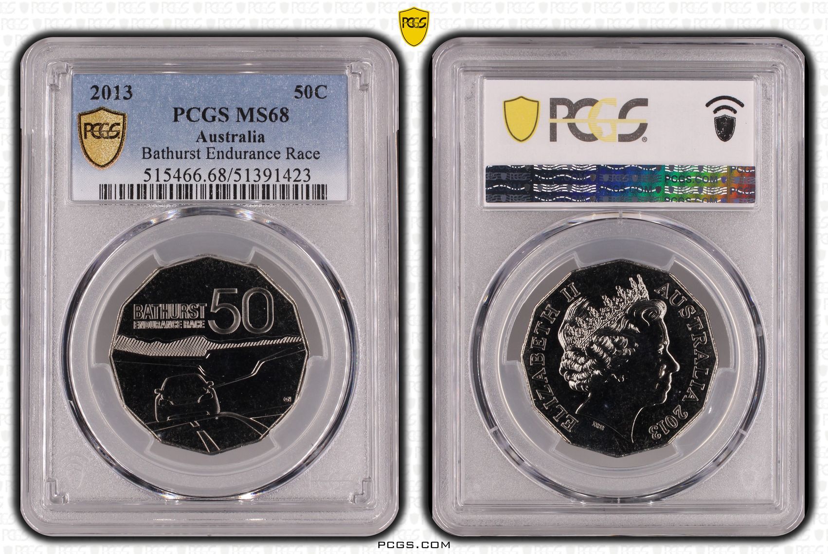 Bathurst Endurance Race, Fifty Cent, 2013, PCGS MS68