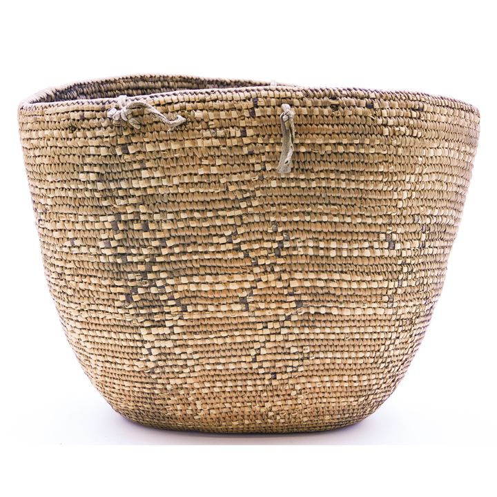 Antique Cowlitz Indian Large Hard Basket