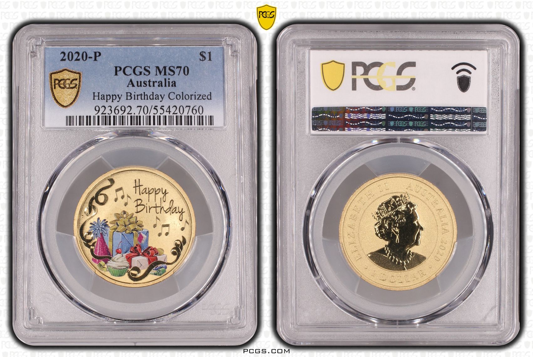 Happy Birthday Colorized, POP 1/0, One Dollar, 2020-P, PCGS MS70