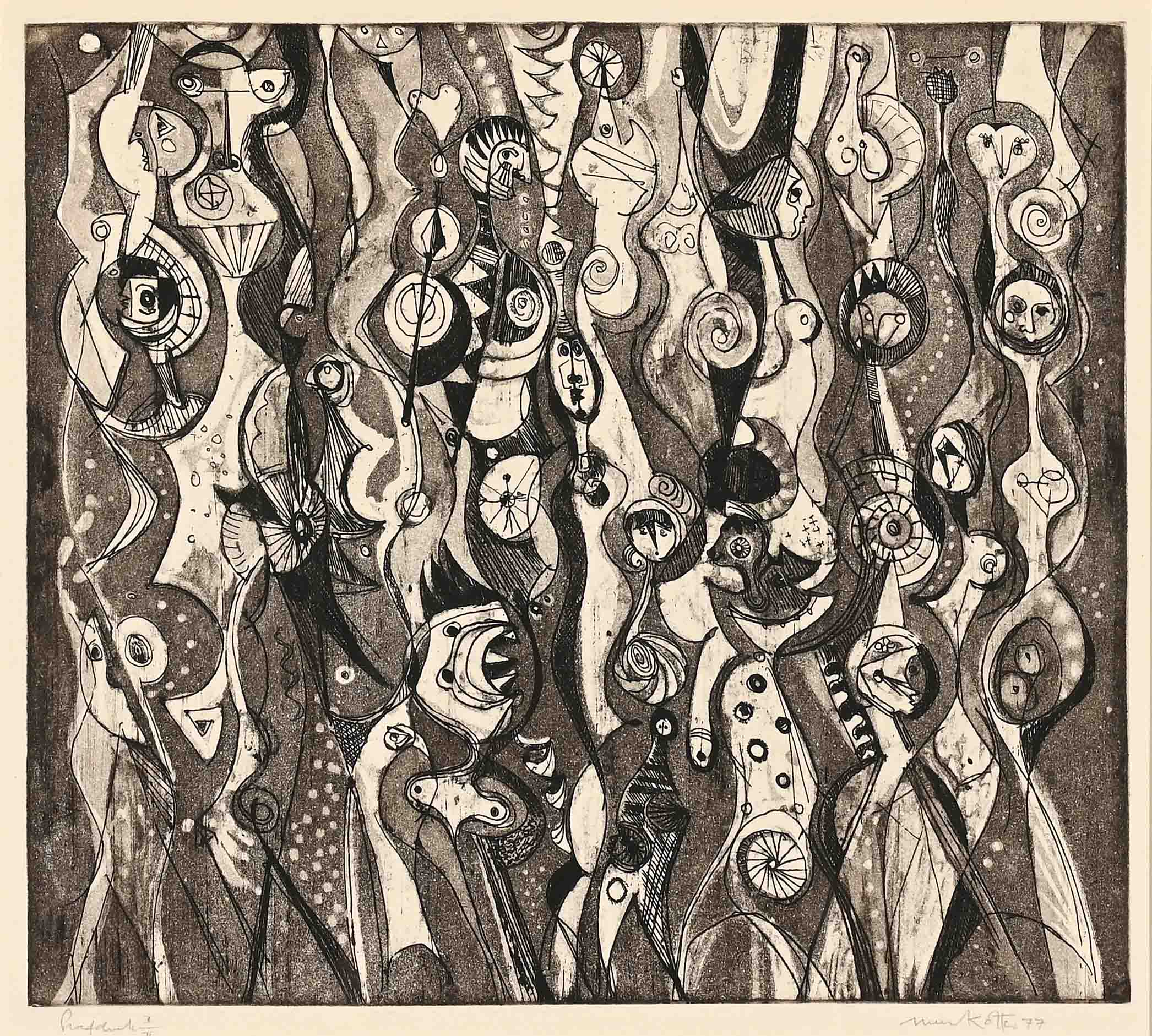 Dirk Adriaan Meerkotter (South Africa, 1922 2017), Abstract Figures