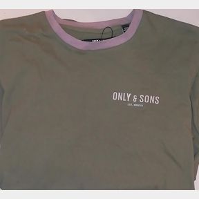 ONLY + SONS ON SANDTON LOUNGE SET(SHIRT ONLY)-SLIGHTY STAINED-OLIVE-SMALL )- 11050/2124