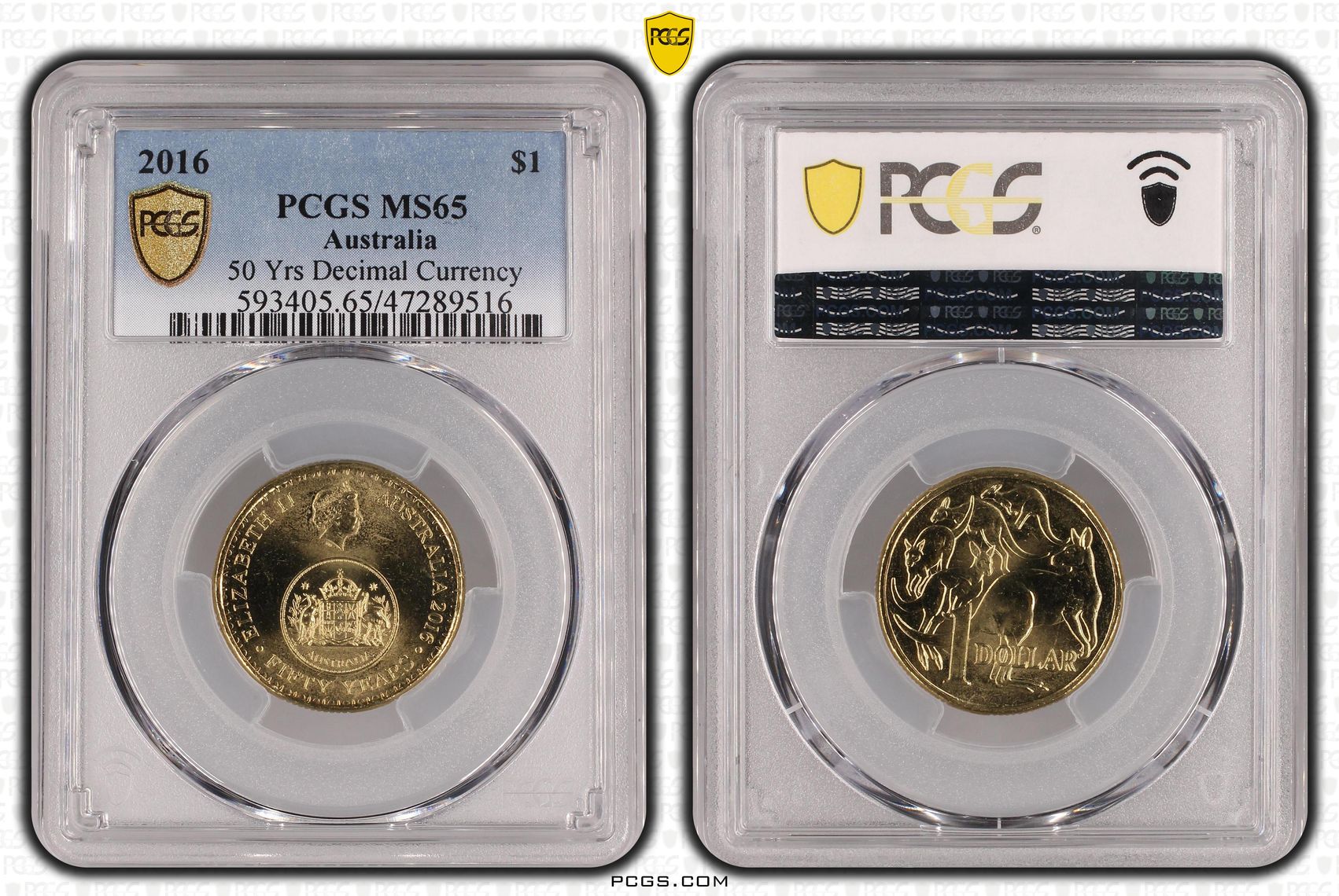50 Yrs Decimal Currency, One Dollar, 2016, PCGS MS 65