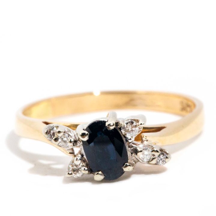 Sapphire & Diamond 9 Carat Gold Ring