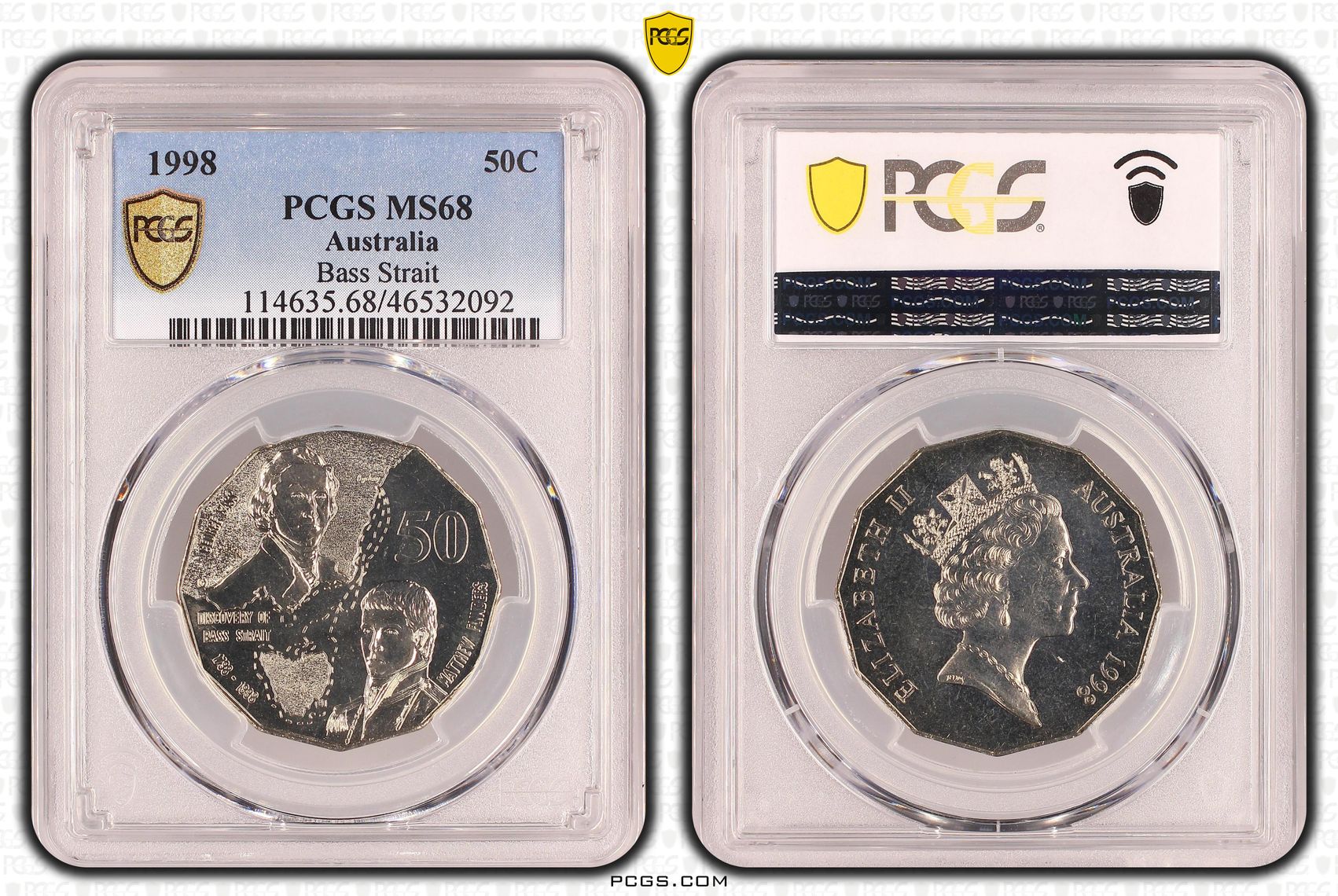 Bass Strait, Fifty Cent, 1998, PCGS MS68