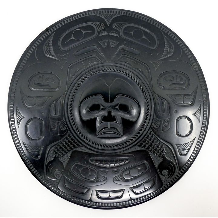 Denny Dixon ''Eagle'' Large Argillite Disk Plaque 8.5''