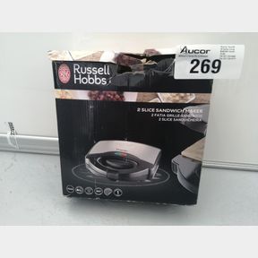 RUSSELL HOBBS - 2000W SANDWICH PRESS - SILVER - RHSP015