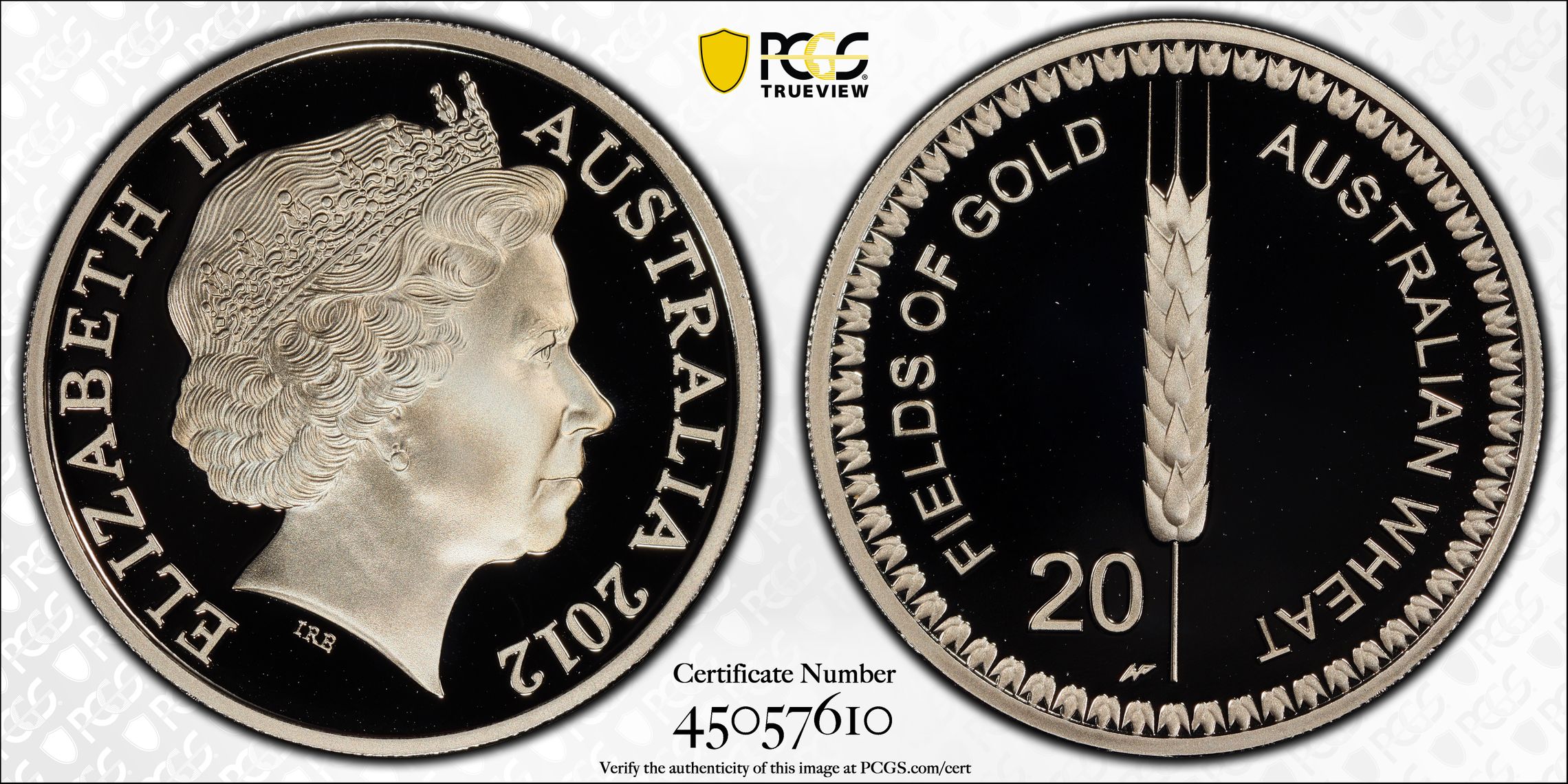2012 Australia Twenty Cent, 20c Proof Fields of Gold Wheat PCGS - PR70DCAM POP 8/0 -610
