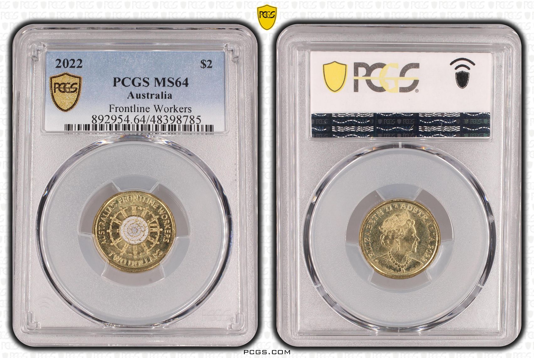 Elizabeth II, Frontline Workers, Two Dollar, 2022, PCGS MS64