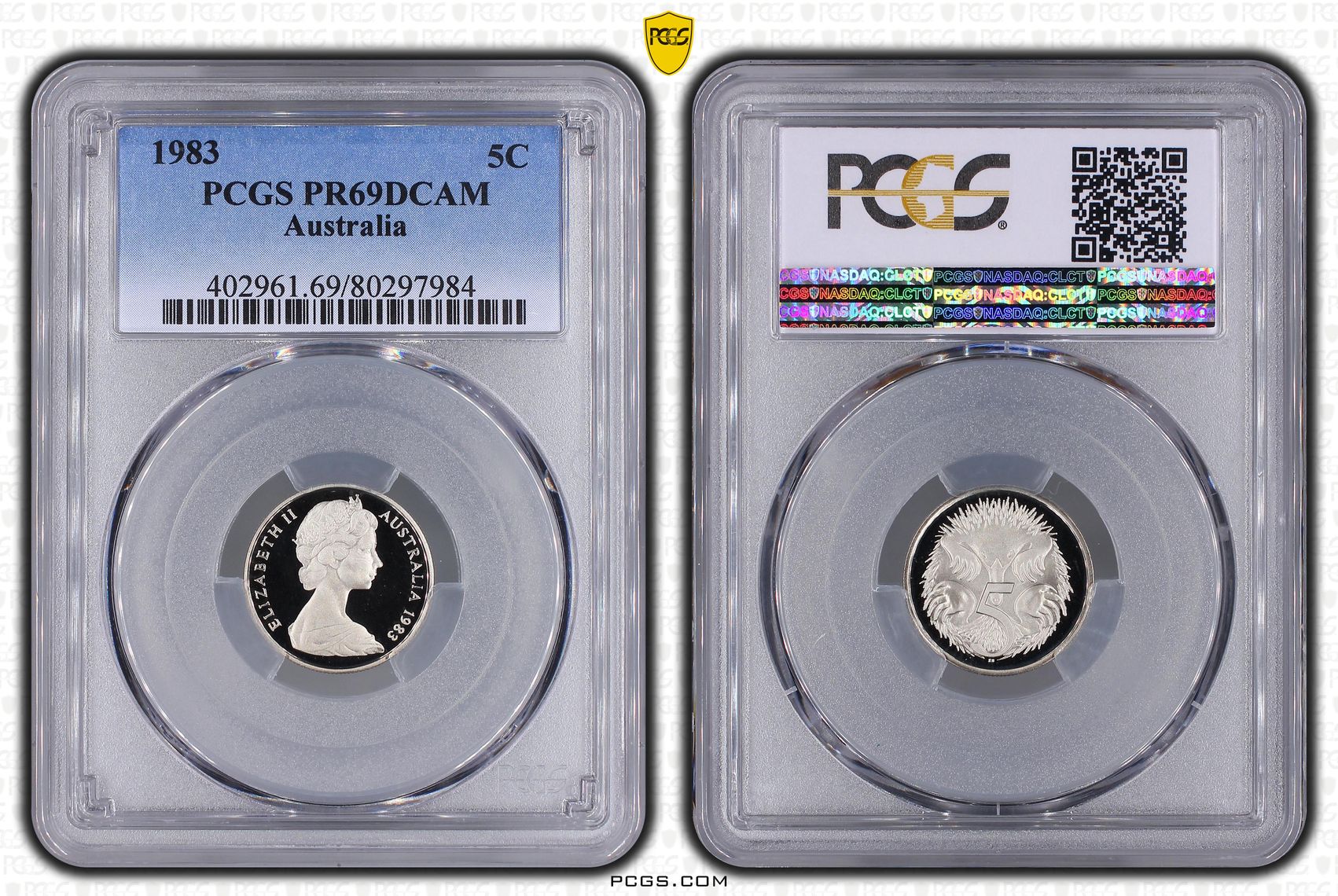 Elizabeth II, Five Cent, 1983, PCGS PR69DCAM