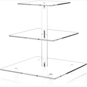 CLAY TONIC 3 TIERED ACRYLIC GLASS PREMIUM CUPCAKE HOLDER-CAKE STAND-CUPCAKE STAND-DESSERT STAND-TEA PARTY SERVING PLATTER WITH BEA