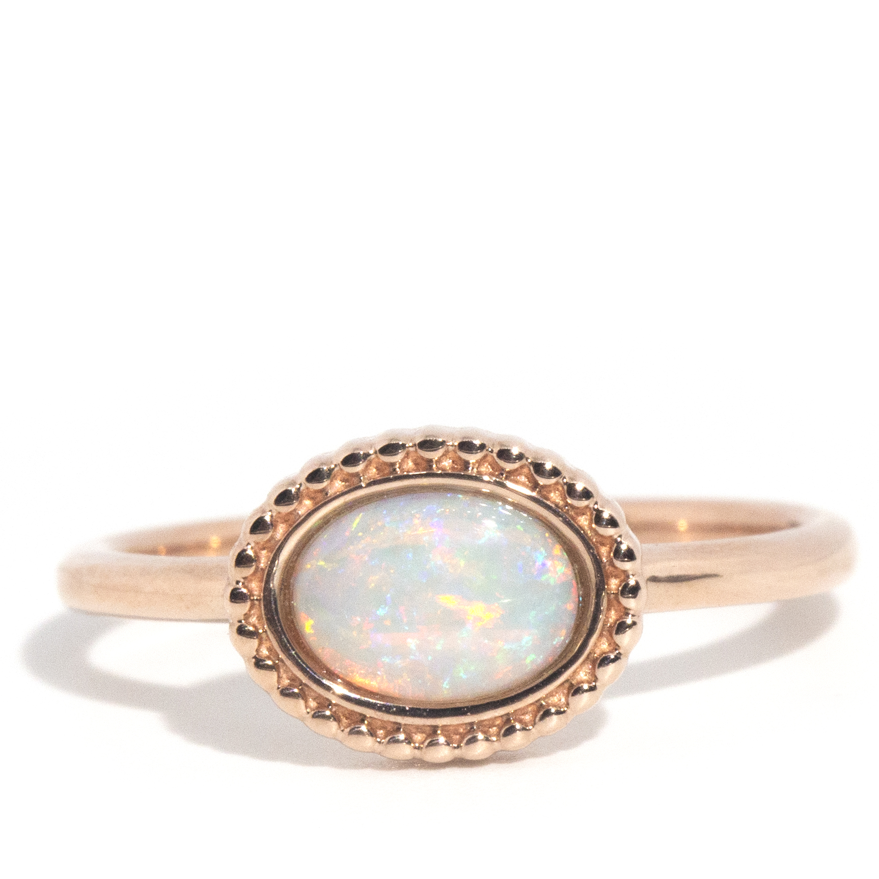 9 Carat Gold Solid Australia Opal Solitaire Ring