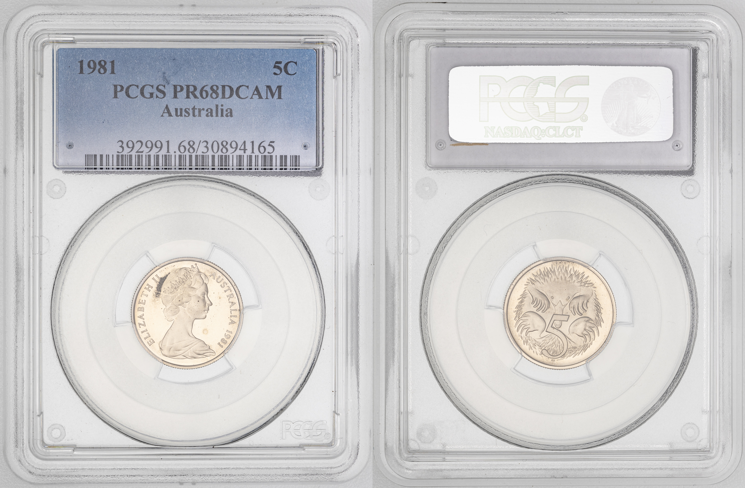 Elizabeth II, , Five Cent, 1981, PCGS PR68DCAM