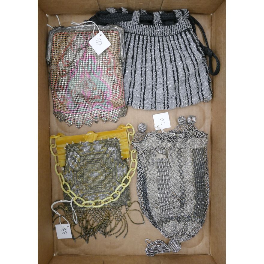 Box 4pc Art Deco Metal Mesh Woman's Handbags (#69,70,80,88)