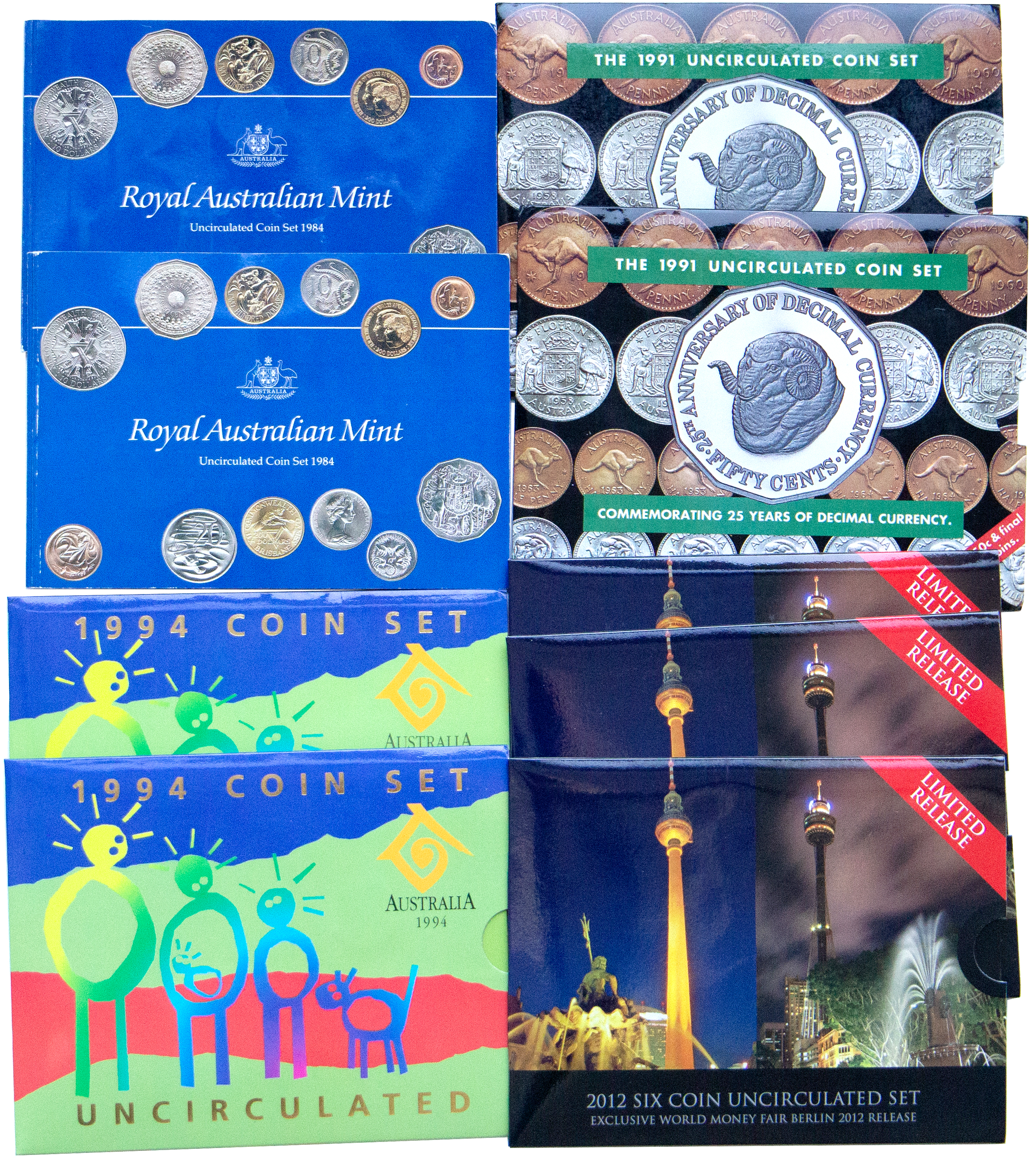 Elizabeth II, Mint Sets, 1984 - 2012, UNC