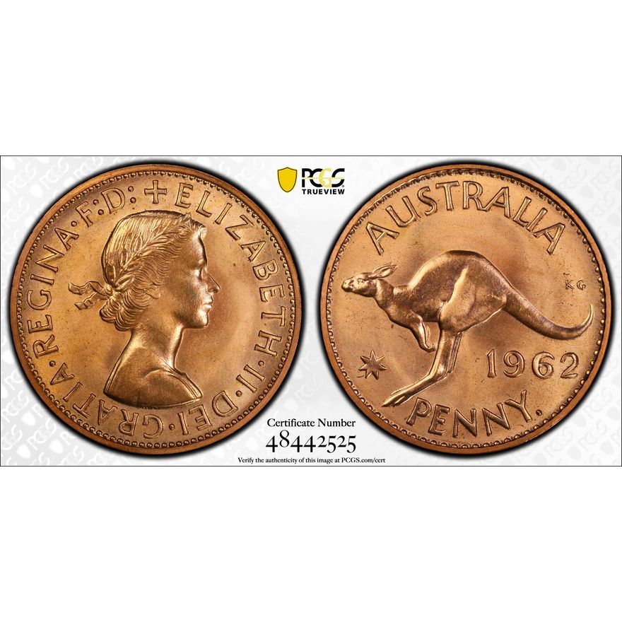 Elizabeth II, One Penny, 1962, PCGS PR65RD