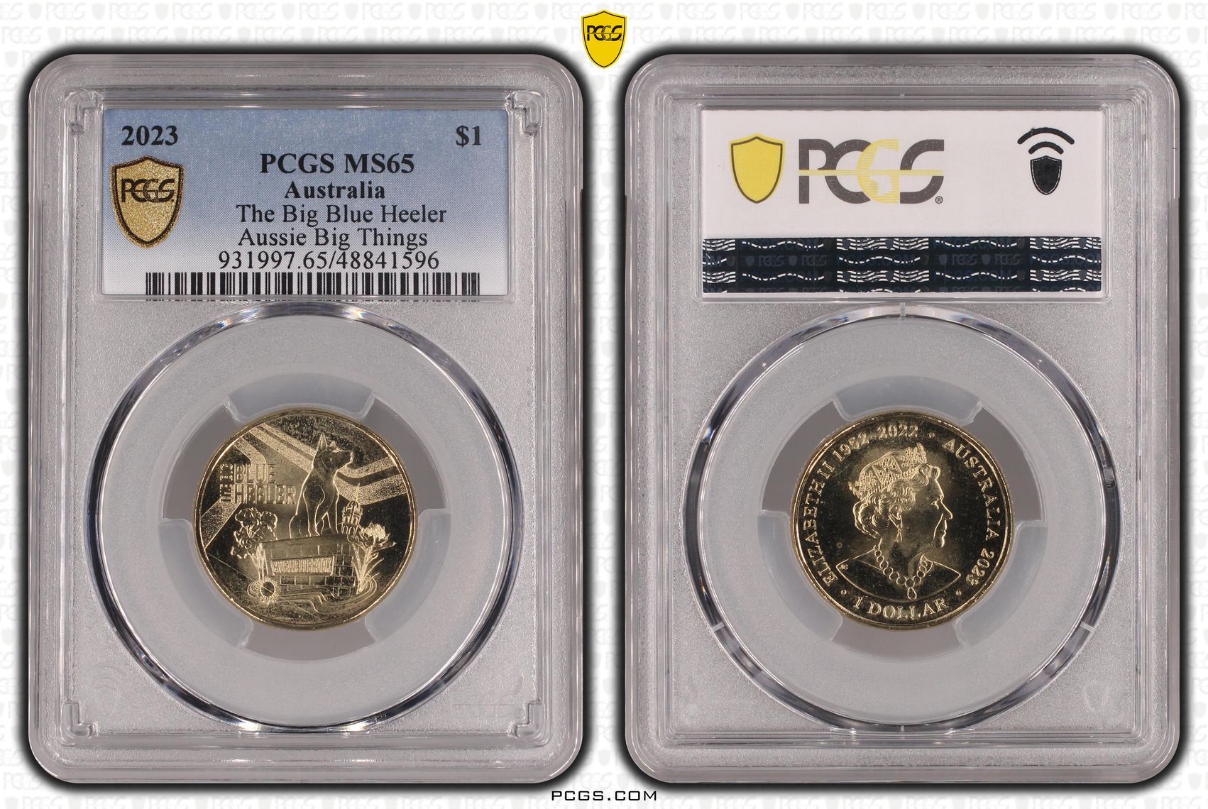 Elizabeth II, The Big Blue Heeler Aussie Big Things , One Dollar, 2023, PCGS MS65