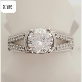 STERLING SILVER RING WITH CUBICS-2 SHANK DESIGN - 50692/320