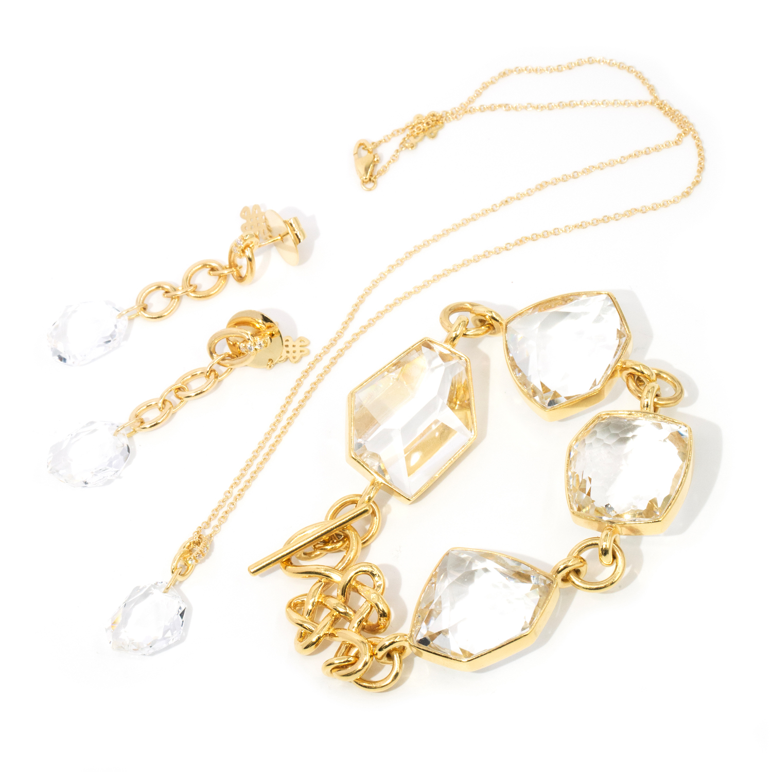 18ct Quartz Crystal 3 Piece Set