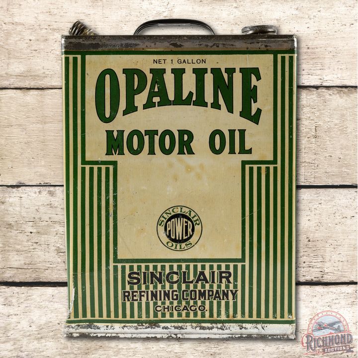 Sinclair Power Oils Opaline Motor Oil Flat 1 Gallon Oil Can