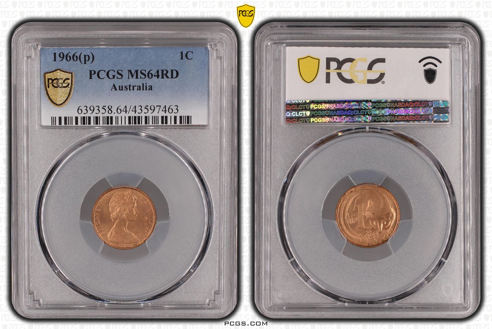 25 · One Cent, 1966(p), PCGS MS64RD