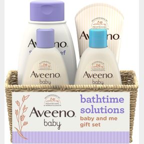 AVEENO BABY BATHTIME SOLUTIONS BABY & ME GIFT SET WITH BABY WASH & SHAMPOO, CALMING BABY BATH, BABY DAILY MOISTURIZING LOTION & ST