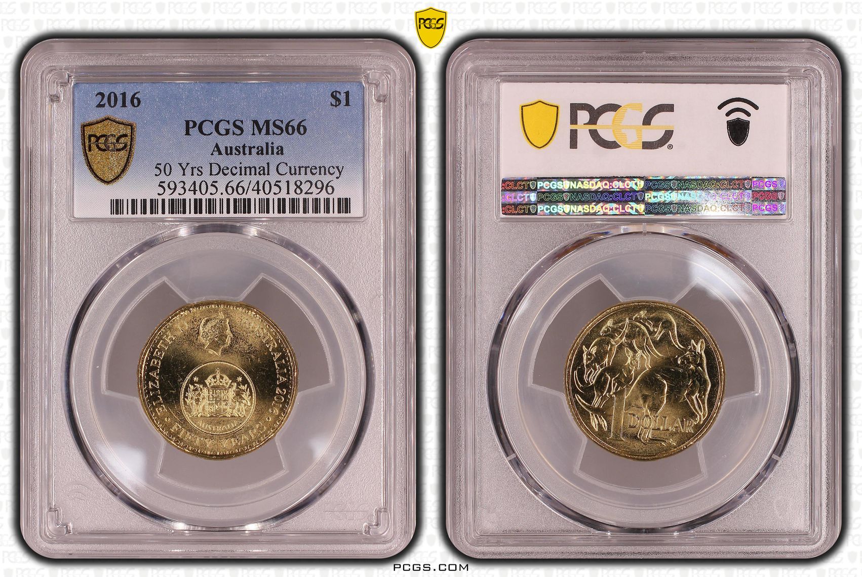 50 Yrs Decimal Currency, One Dollar, 2016, PCGS MS66