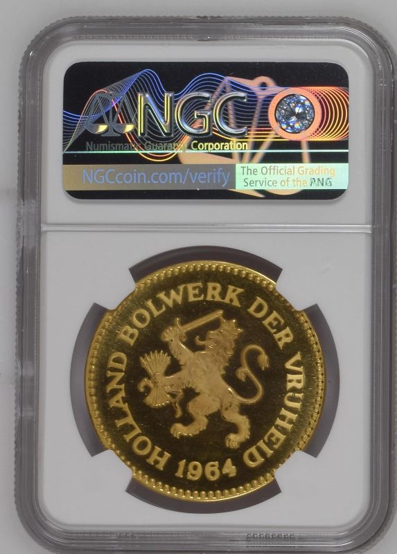 Netherlands Juliana 1964 Gold Medal Holland Stronghold of
