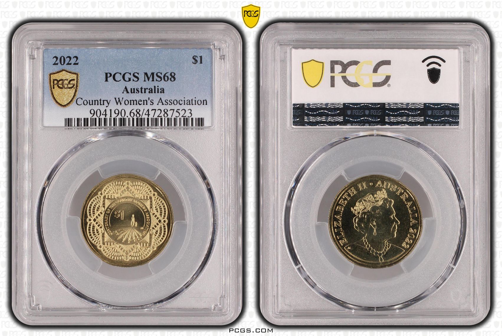 Elizabeth II, Country Women's Association, One Dollar, 2022, PCGS MS68