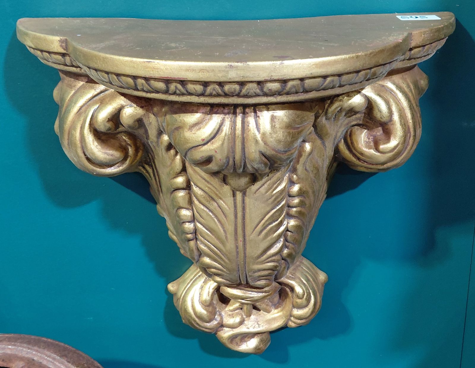 595 · TWO GILDED WALL SHELVES