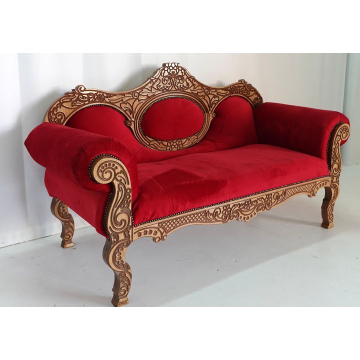 UPHOLSTERED CARVED SETTEE